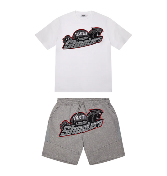 Trapstar Shooters Short Set - (WHITE/GREY/RED)