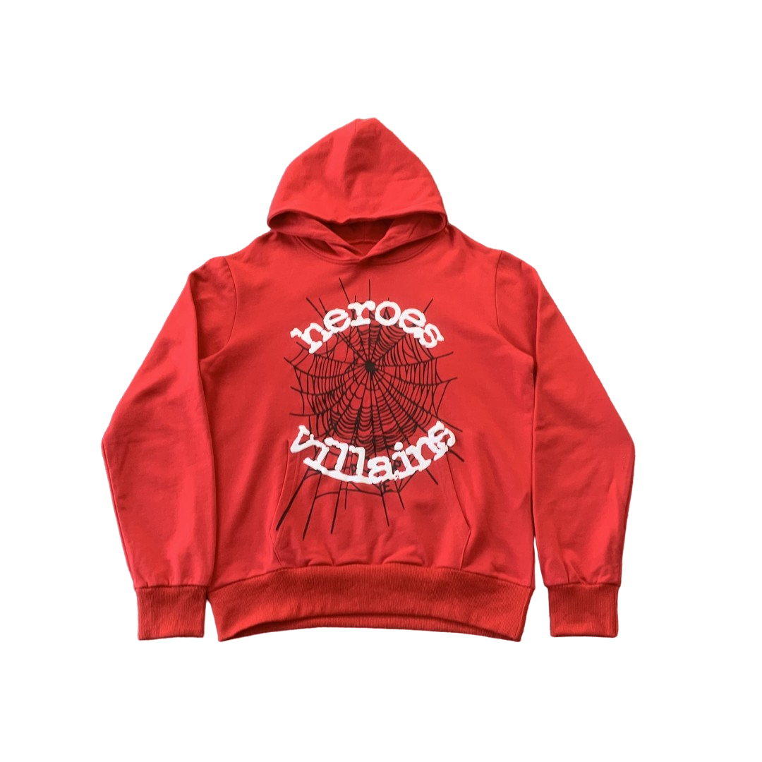 Sp5der x Heroes And Villains Hoodie - (RED) – 21Dripzz