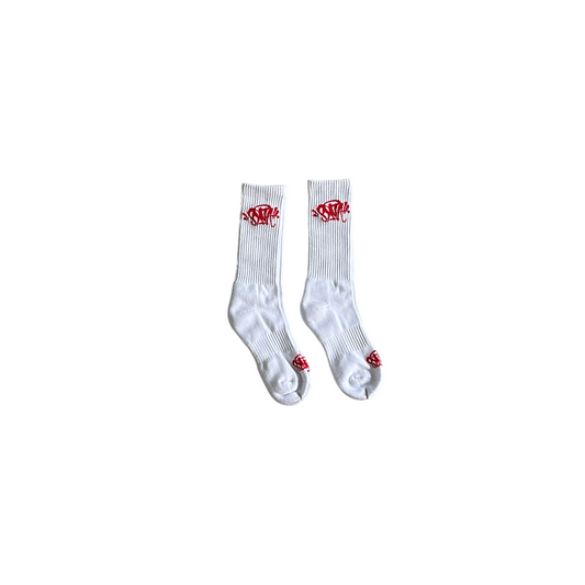 Syna Socks (2 Pairs) - (WHITE/RED)