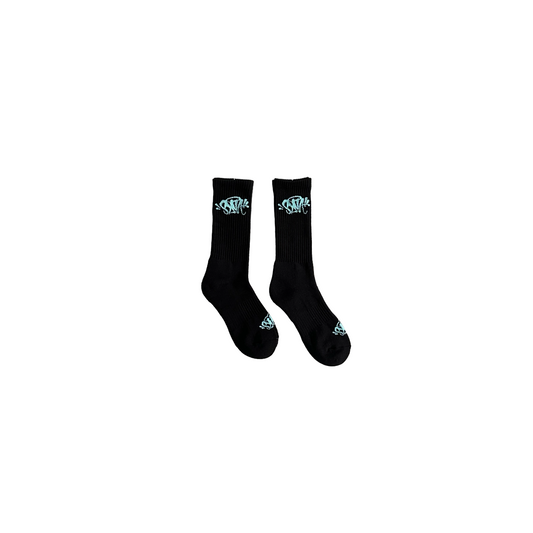 Syna Socks (2 Pairs) - (BLACK/TURQUOISE)