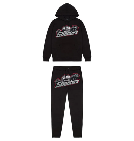 Trapstar Shooters Hoodie Tracksuit - (BLACK/RED)