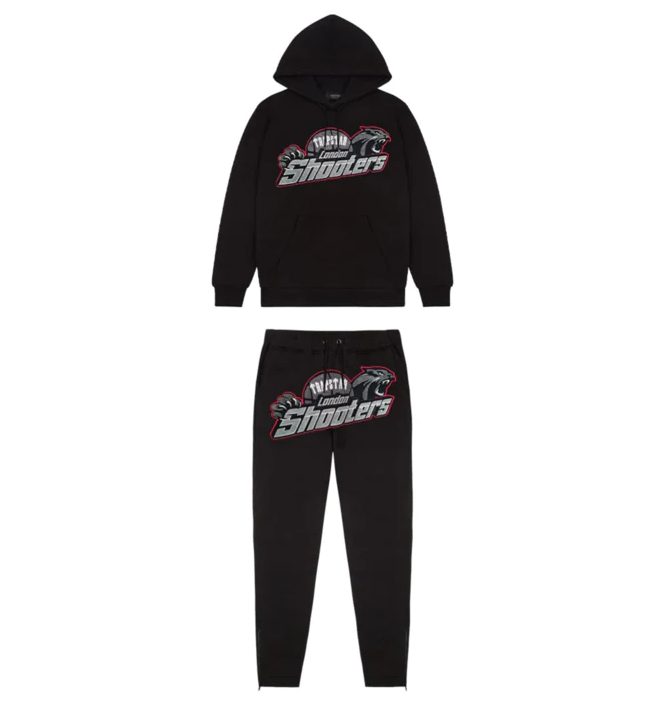 Trapstar Shooters Hoodie Tracksuit - (BLACK/RED)
