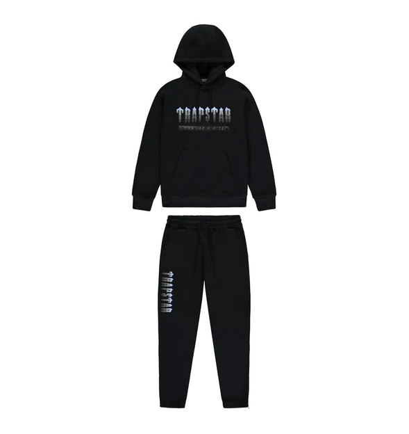 Trapstar Chenille Decoded 2.0 Hoodie Tracksuit - (BLACK/ICE BLUE ...